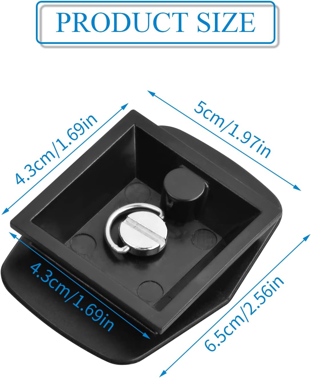 Quick Release Plate Tripod Head Made of ABS Plastic for All Cameras with 1/4 Inch Tripod Thread