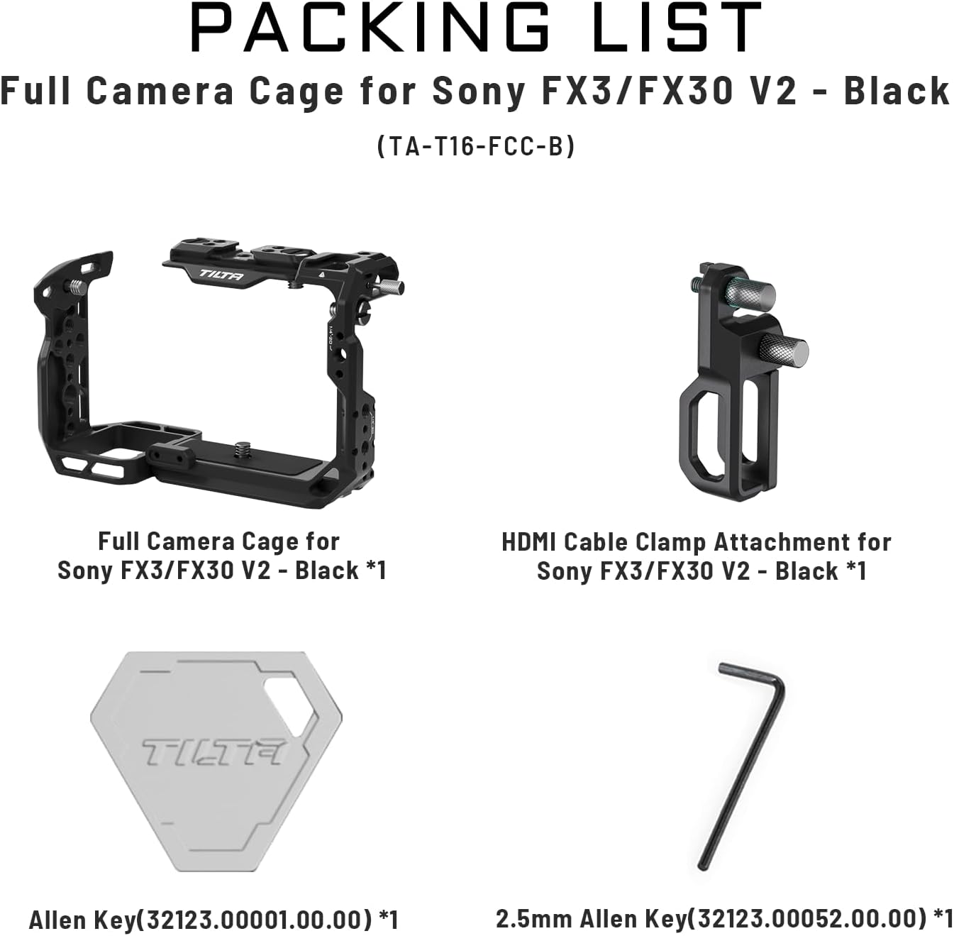 Tilta Full Camera Cage V2 for Sony FX3 & FX30 (TA-T16-FCC-B)