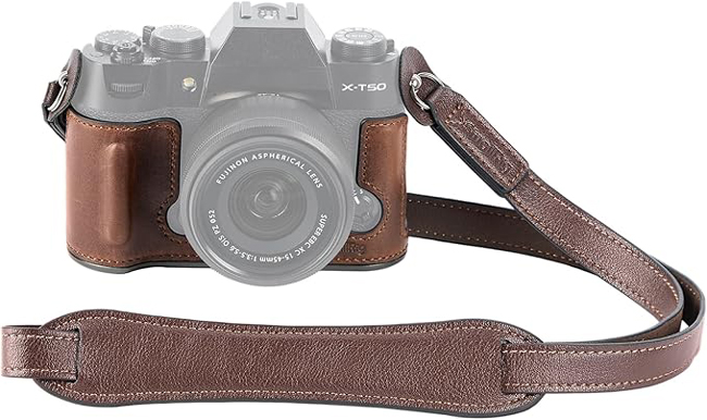 SmallRig Leather Half Case Kit for FUJIFILM X-T50 (Brown)