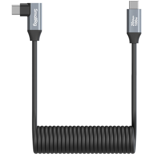 SmallRig USB-C Straight-to-Right Angled Coiled Data Cable