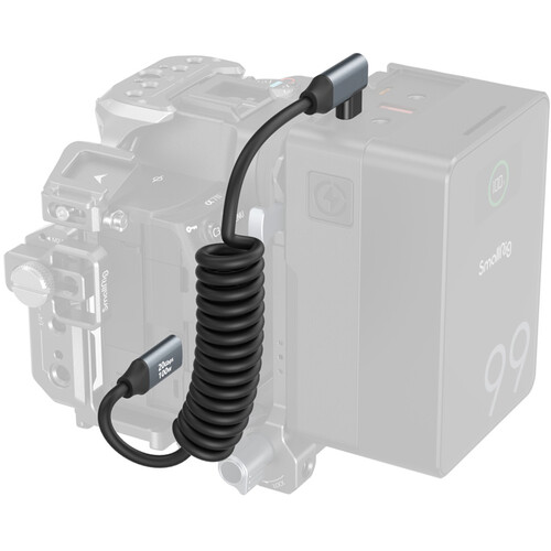 SmallRig USB-C Straight-to-Right Angled Coiled Data Cable