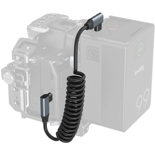 SmallRig USB-C Right Angled-to-Right Angled Coiled Data Cable