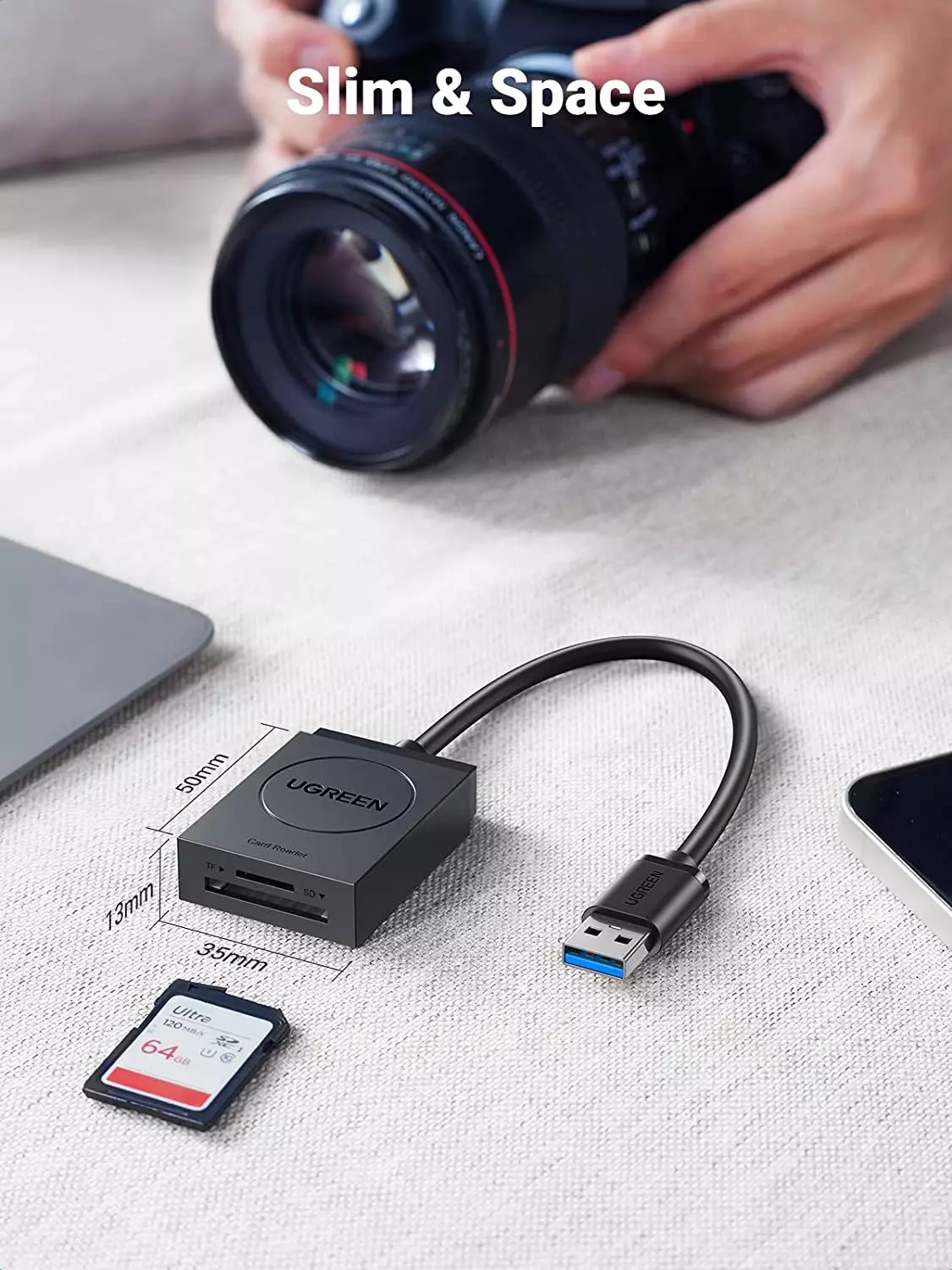 UGREEN 2-in-1 USB 3.0 SD/TF Card Reader