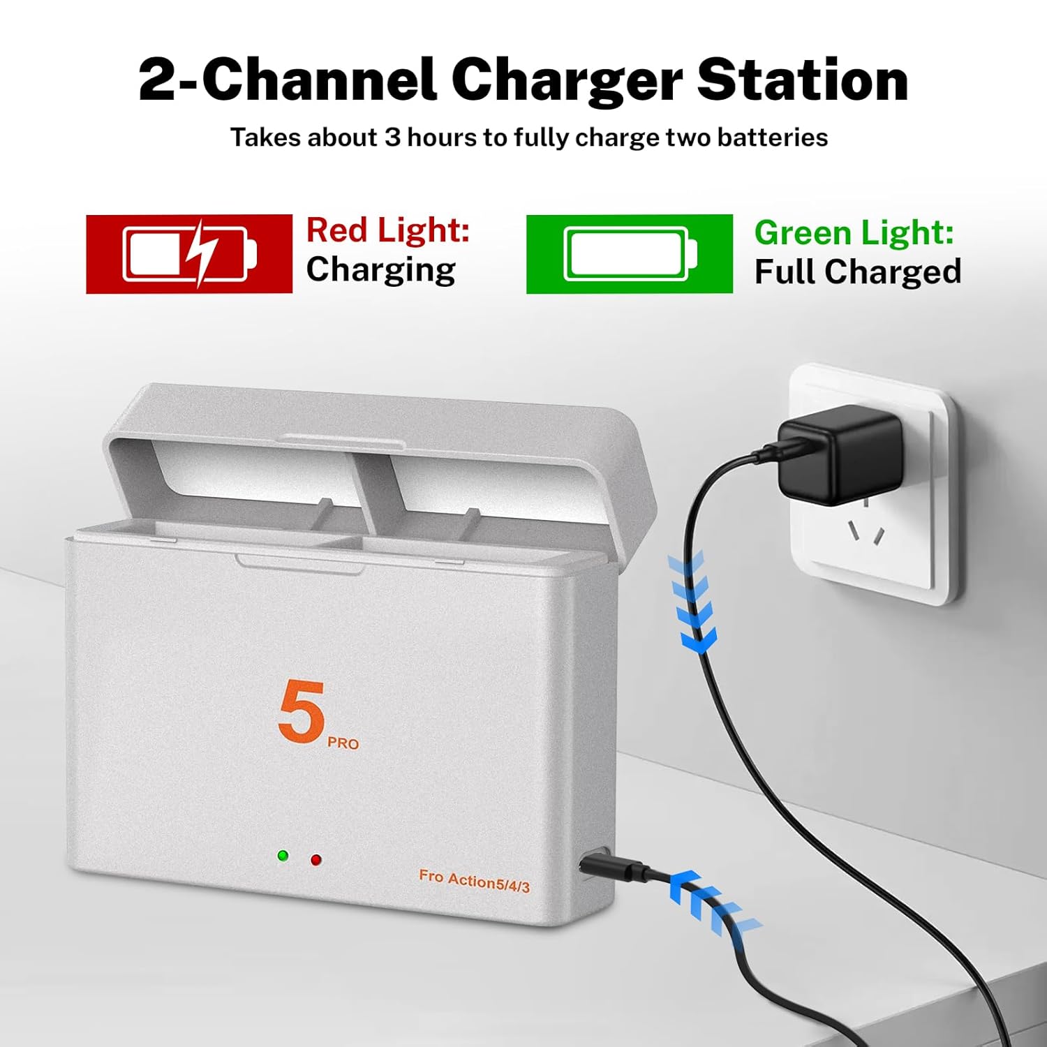 Enduro Charging Case With 2 Batteries for DJI Osmo 360/Action 5Pro/4/3