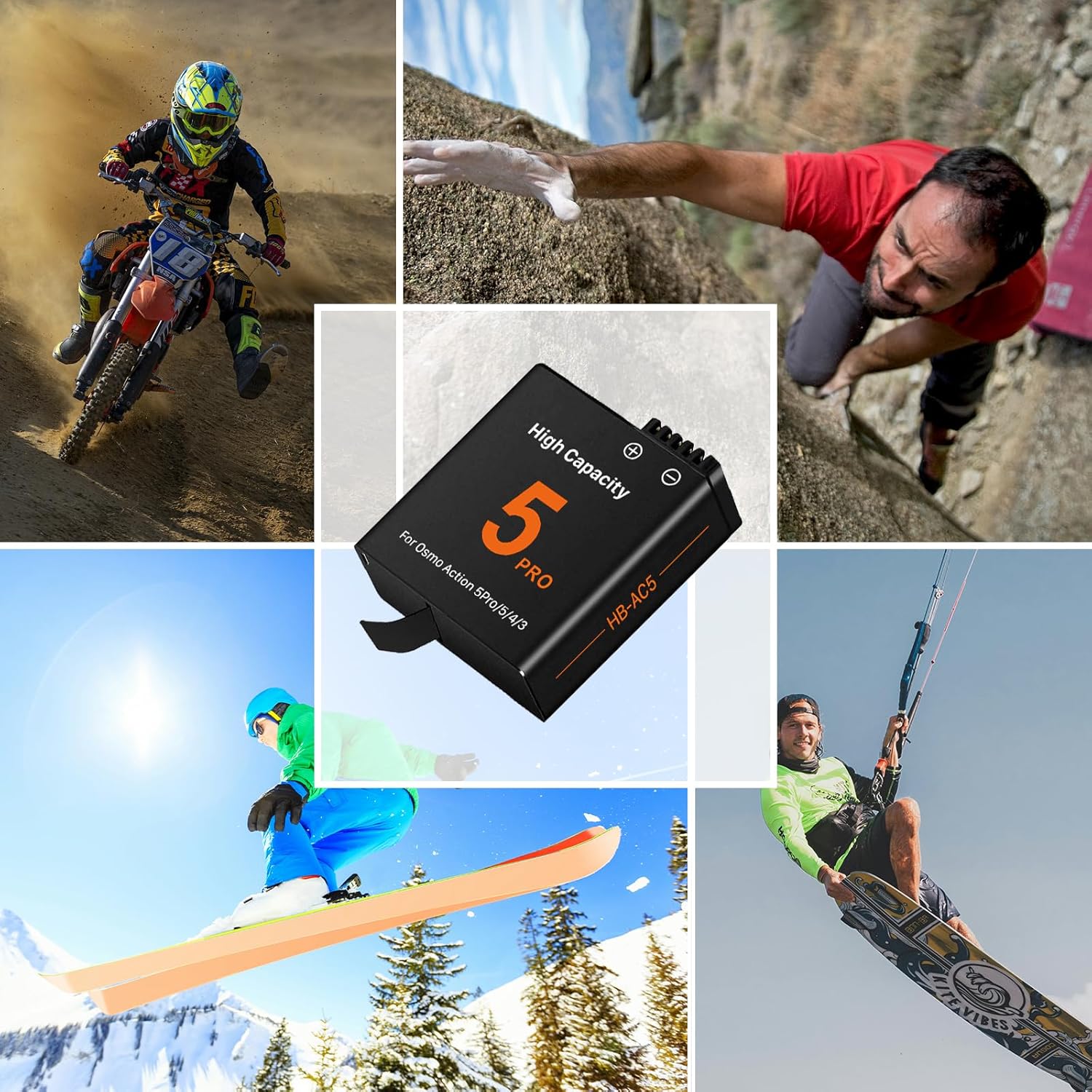 Enduro Charging Case With 2 Batteries for DJI Osmo 360/Action 5Pro/4/3