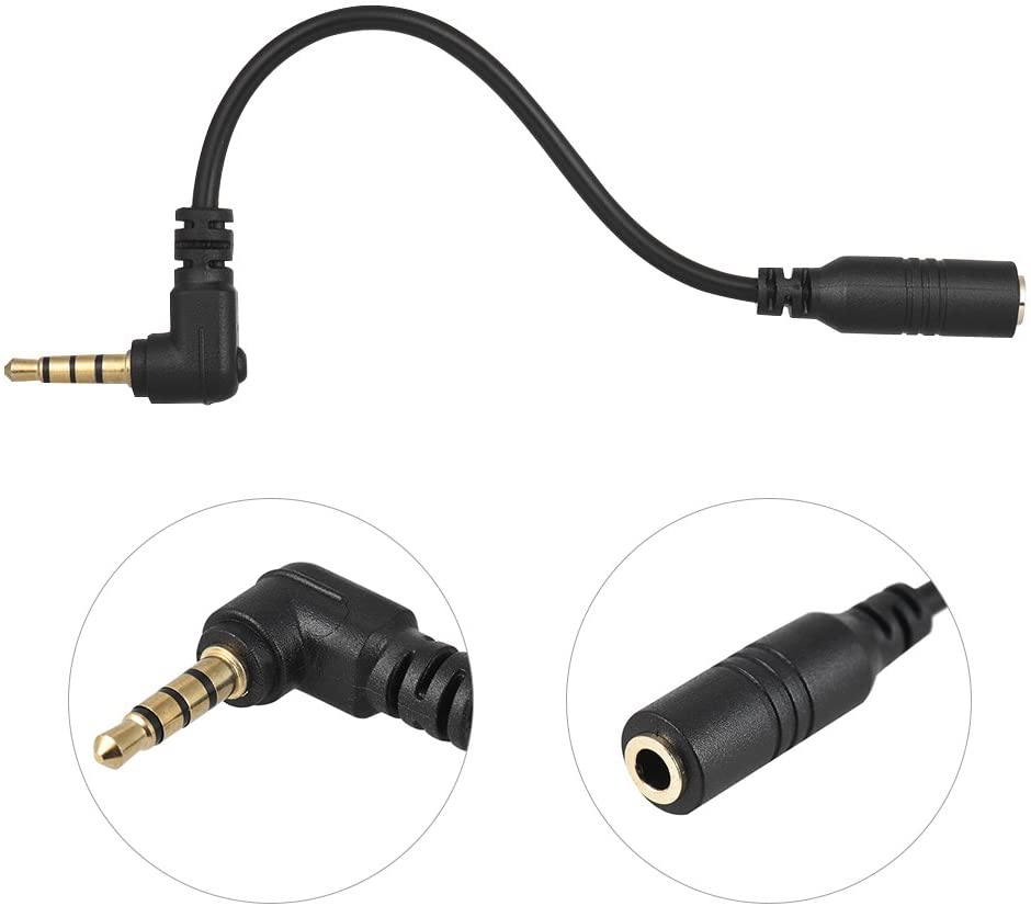 Andoer EY-S04 3.5mm 3 Pole TRS Female to 4 Pole TRRS Male Cable Audio Stereo Mic Converter 