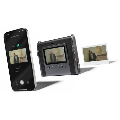 FUJIFILM INSTAX WIDE EVO Hybrid Instant Film Camera Black with 32GB Memory Card&Instant Film-10 Sheets