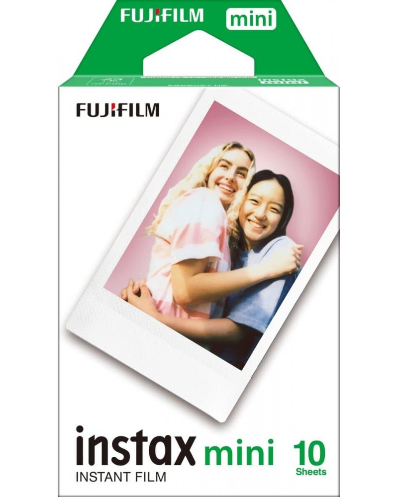 FUJIFILM INSTAX MINI EVO Hybrid Instant Camera Black with 32GB Memory Card/Leather Case/Instant Film-10 Sheets