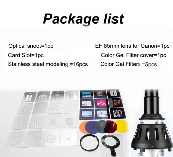 NiceFoto SN-29A Optical Snoot for LED Video Light and Studio flash light with Bowens mount