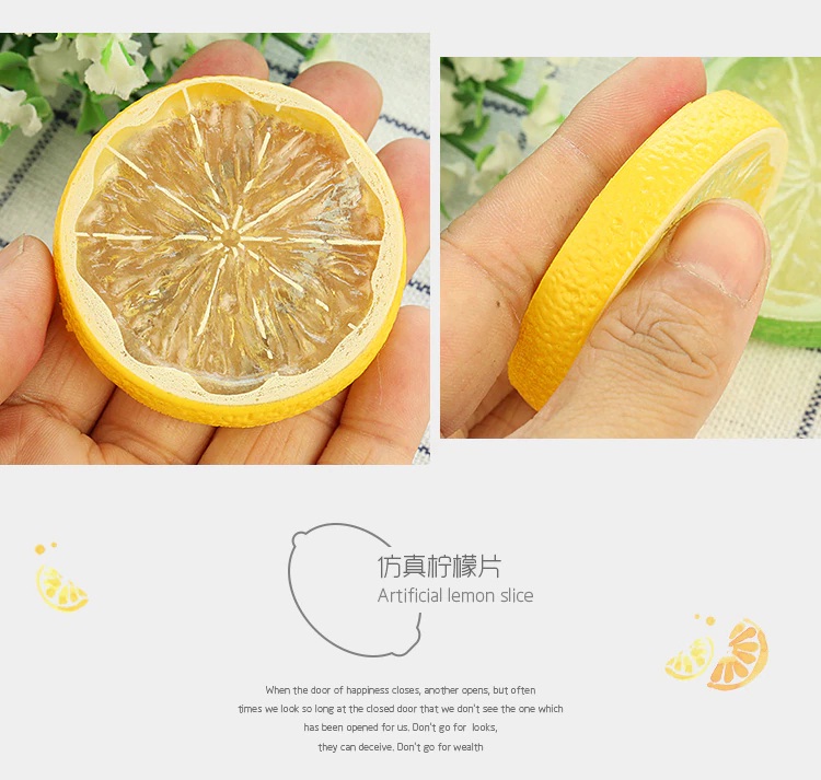 Yellow Mini Photography Props Simulation Lemon Slices for Studio Photo Desktop Shooting Decoration Accessories