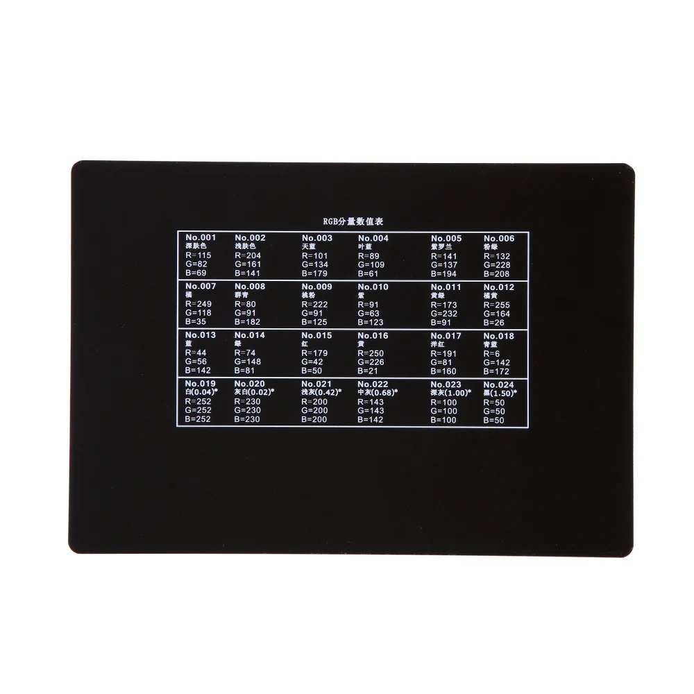 Professional 24 Color Checker Palette Board Card Test for Superior Digital Color Correction Balancing Photo Editing Photography