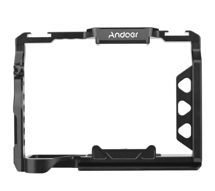 Aluminum Alloy Camera Cage with 1/4 Inch Screws Holes Cold Shoe Mounts Replacement for Sony A7 IV