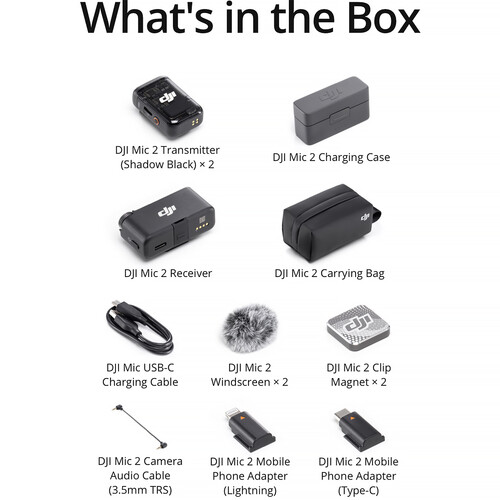 DJI Mic 2 2-Person Compact Digital Wireless Microphone System