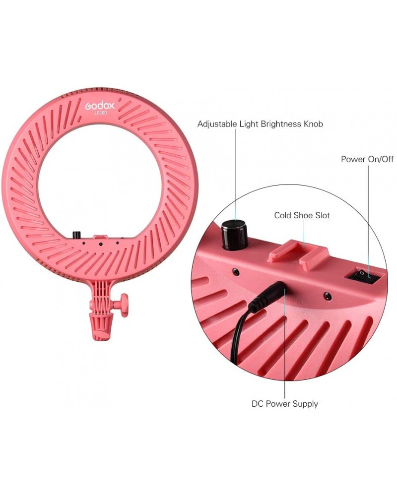 Godox LR180 Daylight Ringlight (Pink)