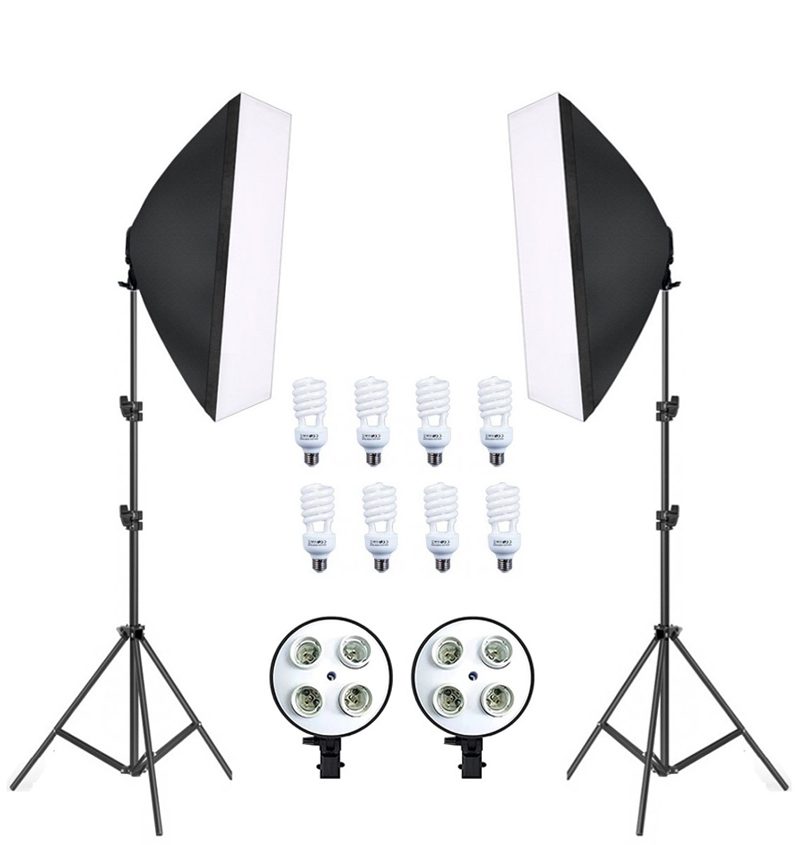 Photo Studio Soft Box Continuous Light Video Softbox Lighting Stand (2 Kit) Photo Studio Soft Box Continuous Light Video Softbox Lighting Stand (2 Kit)