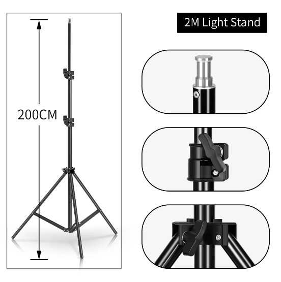Stand Tripod for Photo Studio 2M with Boom Arm Stand Tripod for Photo Studio 2M with Boom Arm