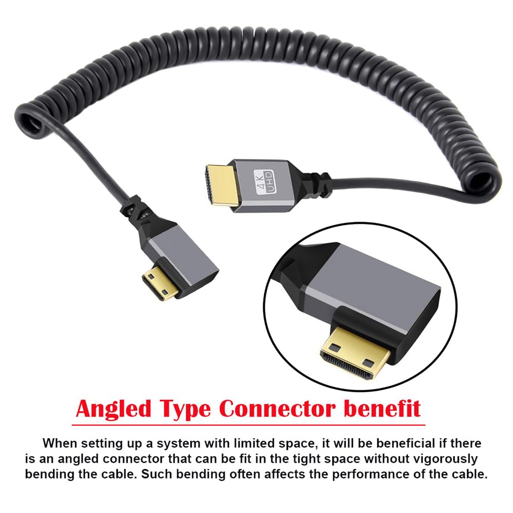 4K UHD HDMI TO MINI HDMI Right 2.4m Cable