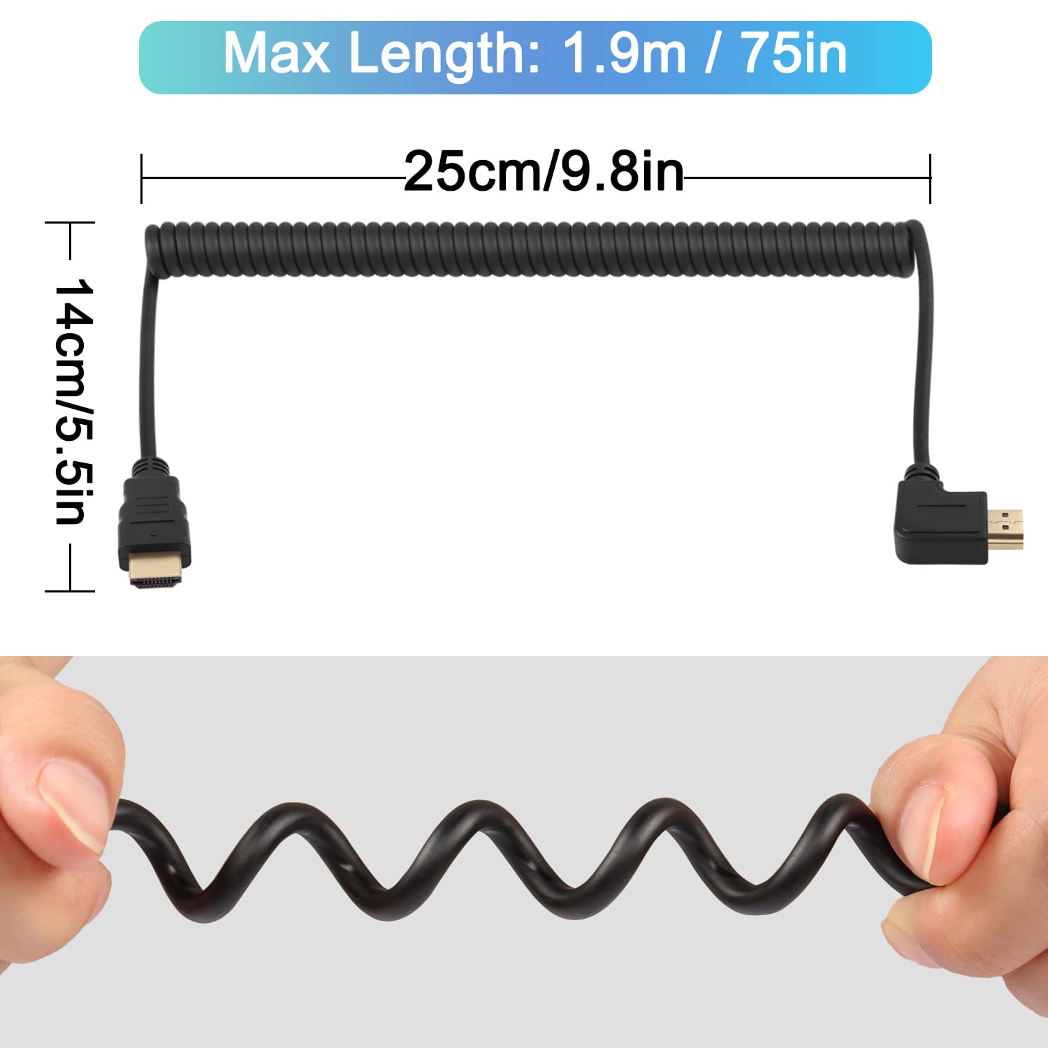 4K HDMI TO HDMI Right-Angle 1.9m Cable