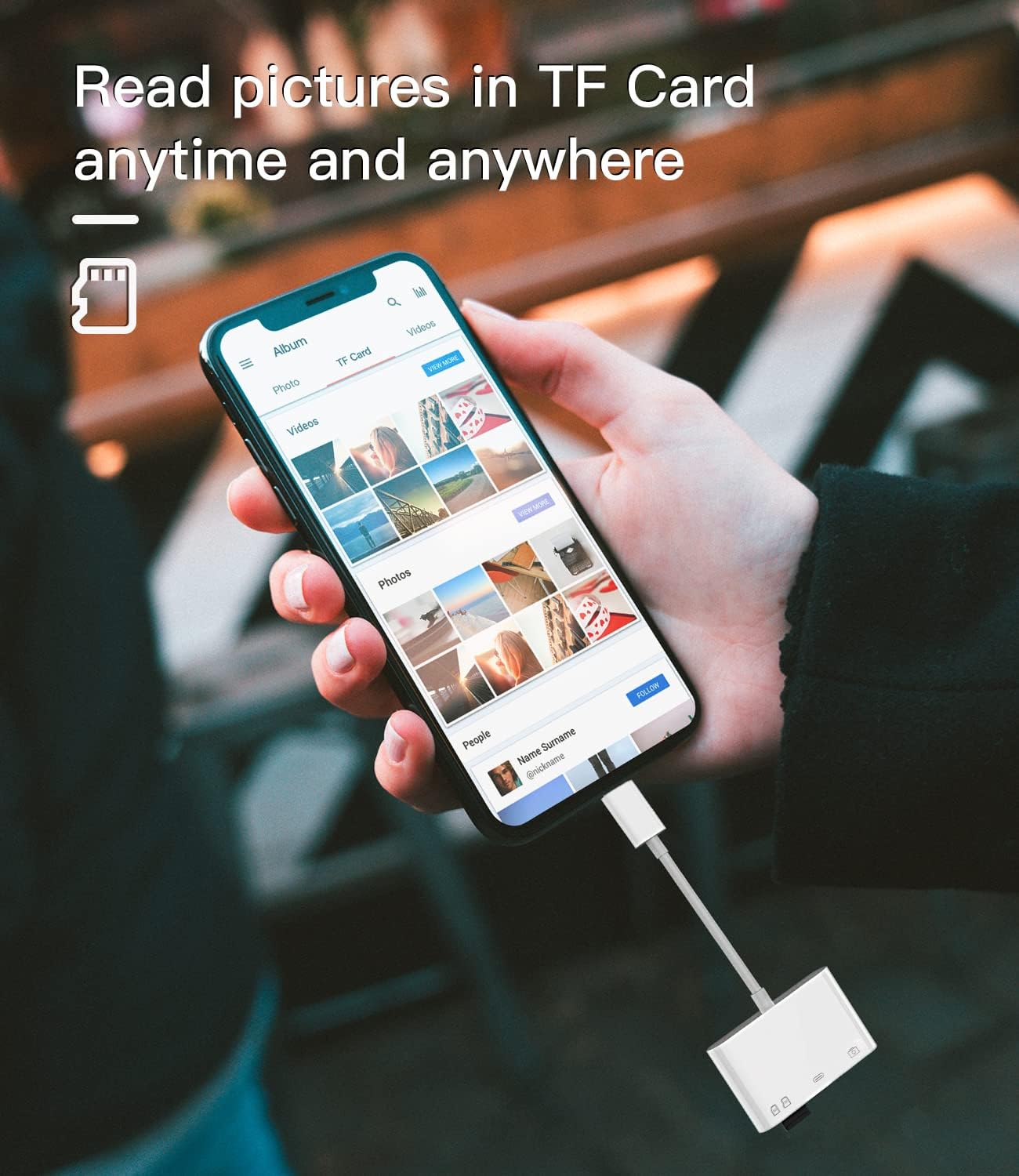 Lightning to OTG Adapter/Hub TF/SD/USB/Lightning Input for iPad/iPhone