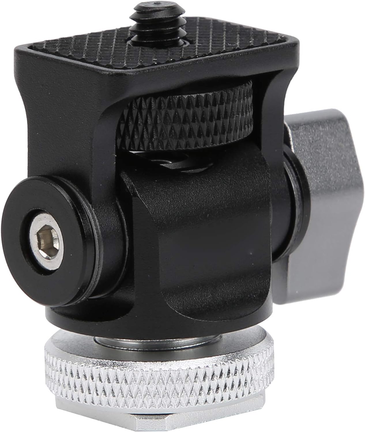 Ball Head Aluminium Alloy Tilt Angle Adjustment Black 1/4 Inch Screw Monitor Bracket