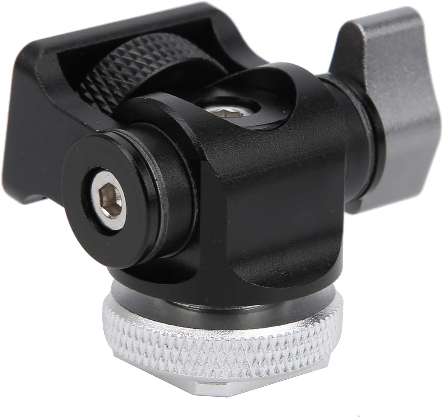 Ball Head Aluminium Alloy Tilt Angle Adjustment Black 1/4 Inch Screw Monitor Bracket