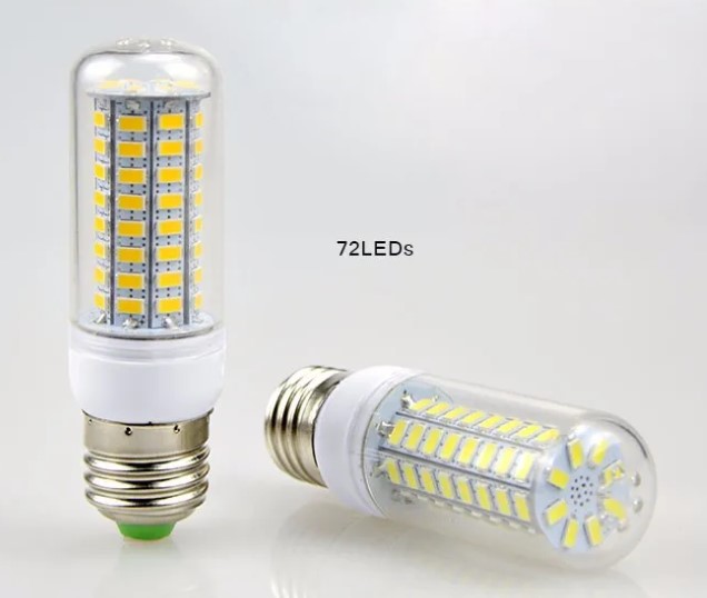 E27 SMD 72 LEDs Corn Light Chandelier Spotlight Bulb 220V White