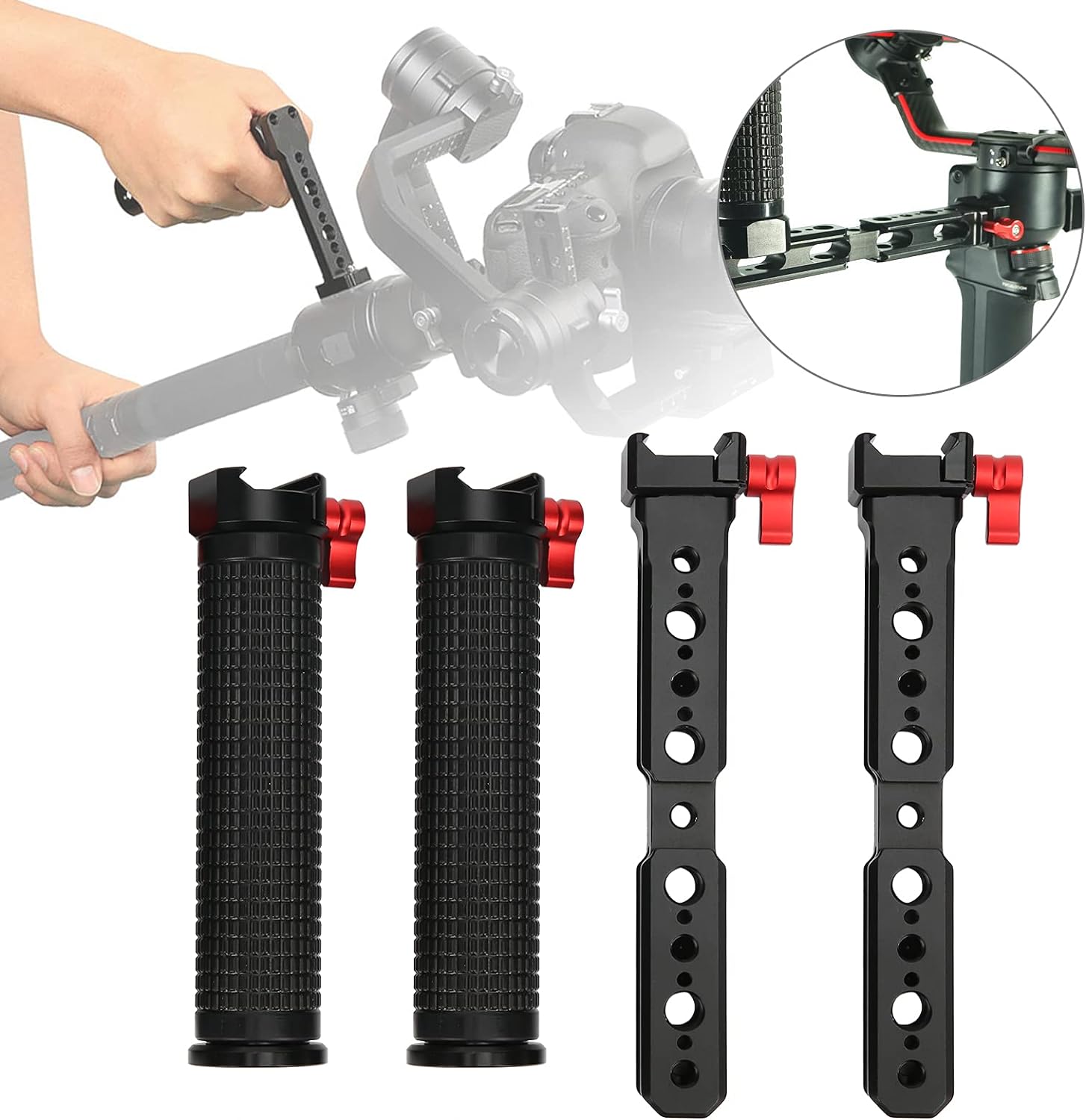 Stabilizer Dual Handle Grip Extended Light Monitor Bracket Stand For RS2/RSC2/RS3/R3