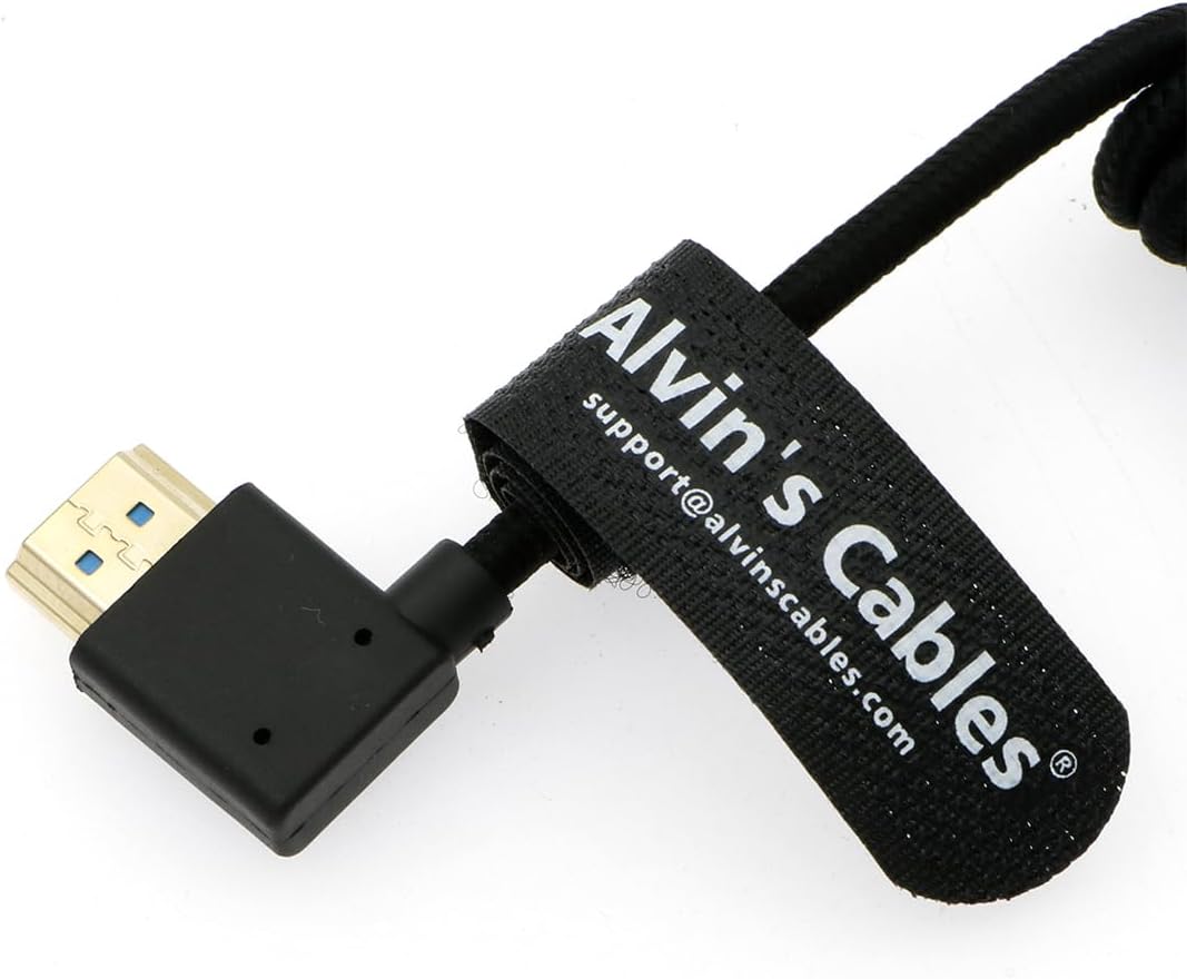 Alvin’s Cables 8K HDMI TO HDMI Right-Angle 18-28In Cable for Atomos Ninja Feelworld Monitor