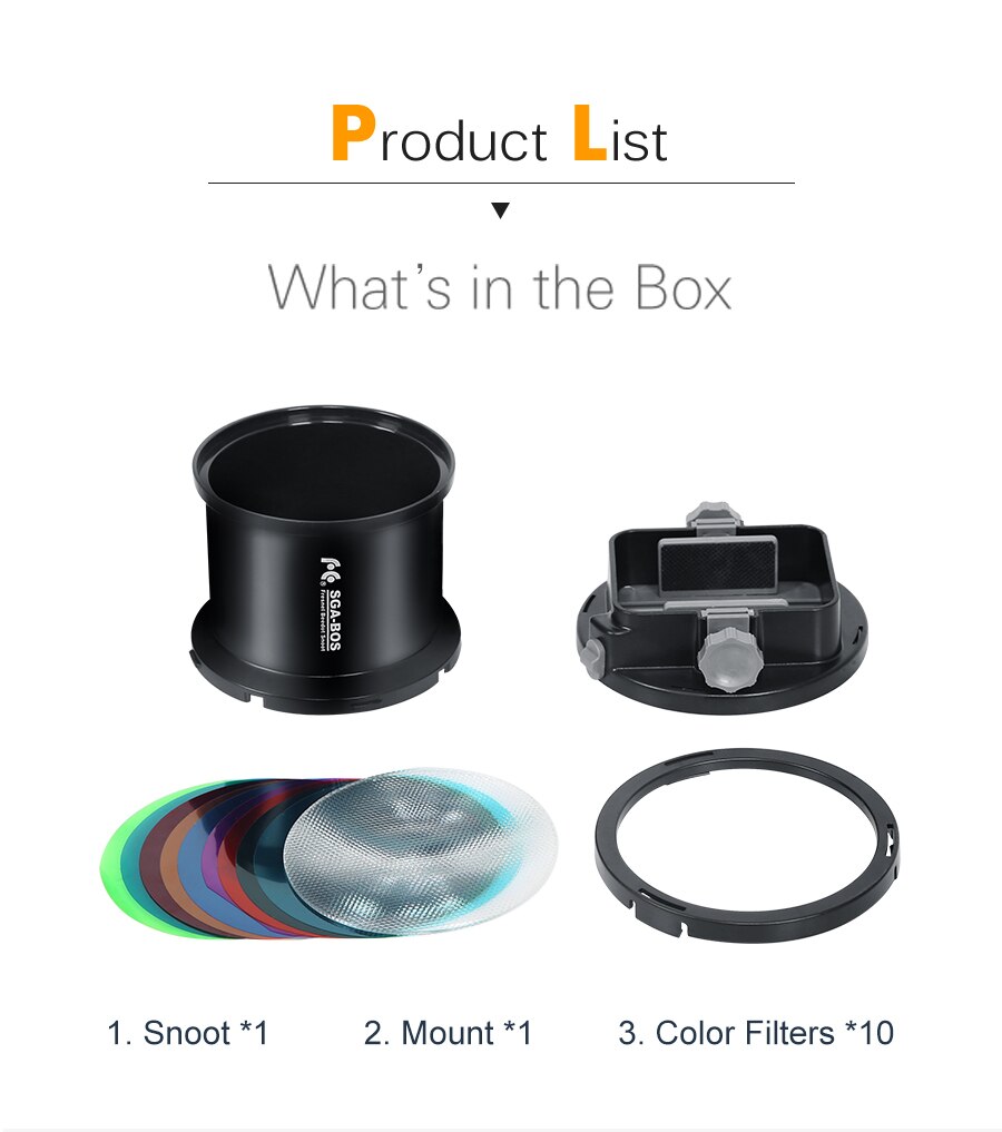 Falconeyes SGA-BOS 10pcs Color Filters Speedlite Flash Focused Snoot