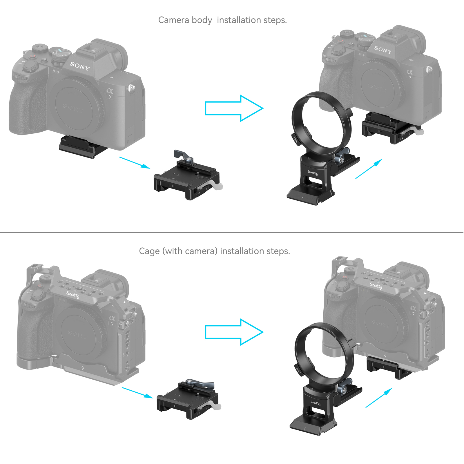 SmallRig Rotatable Horizontal-to-Vertical Mount Plate Kit for Sony a7 III /a7 IV/a7R III/a7R IV/a7R V/a7S III/a1/a9 II/FX3/FX30