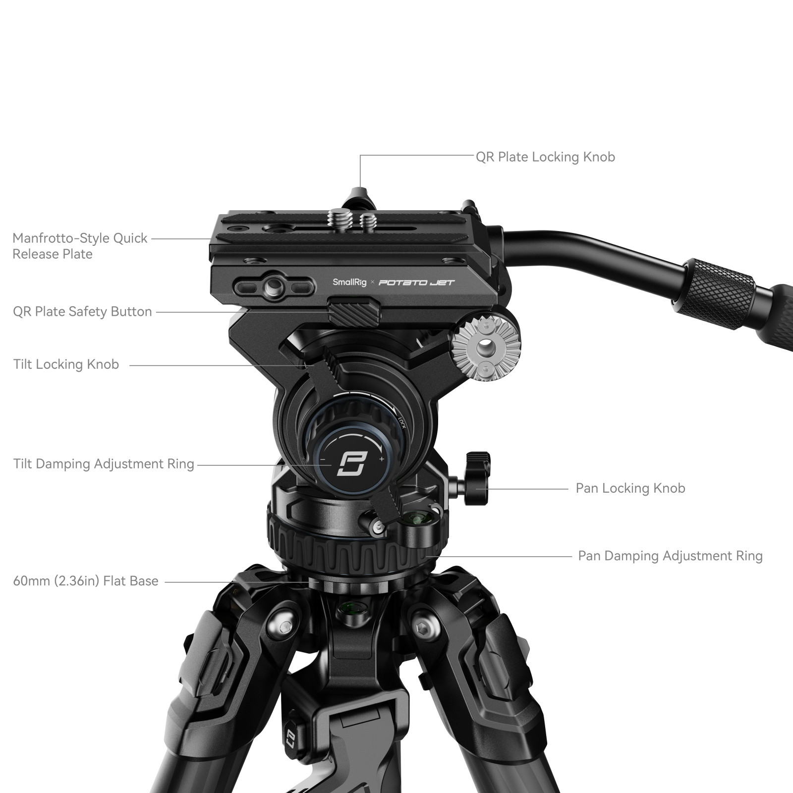 SmallRig x Potato Jet TRIBEX Hydraulic Carbon Fiber Tripod Kit