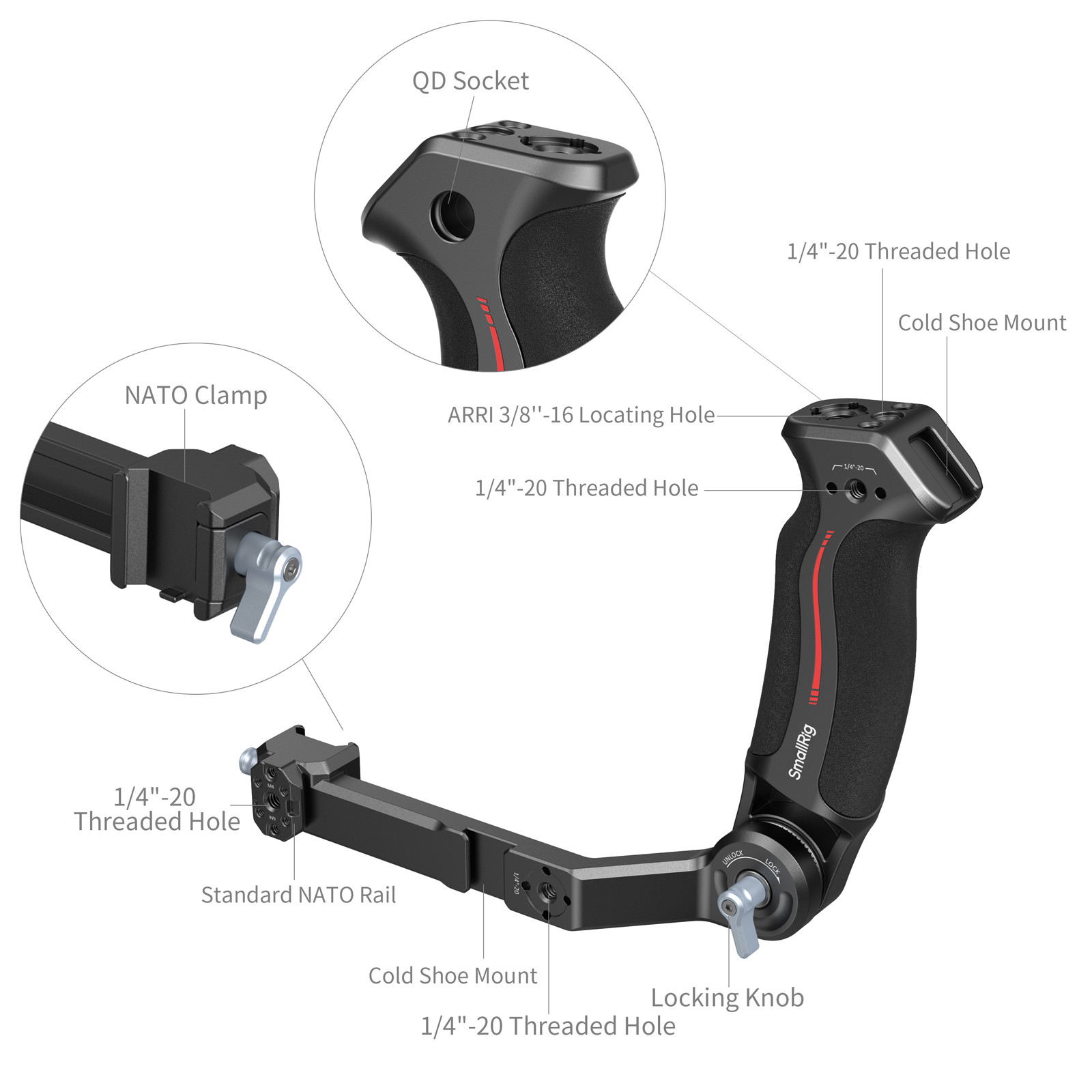 SmallRig Sling Handle for DJI RS 2/RSC 2/RS 3/RS 3 Pro/RS 3 Mini/RS 4/RS 4 Pro/RS 4 Mini