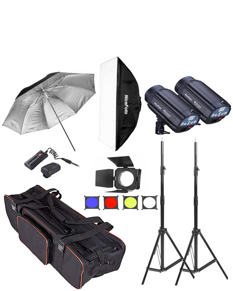 NiceFoto TB300-300W Mini Studio 2-Flash Kit