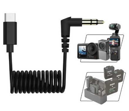 TRS USB-C / Type-C to 3.5mm Audio Adapter Cable for DJI Osmo Action 4/3/2 / Pocket 3 TRS USB-C / Type-C to 3.5mm Audio Adapter Cable for DJI Osmo Action 4/3/2 / Pocket 3