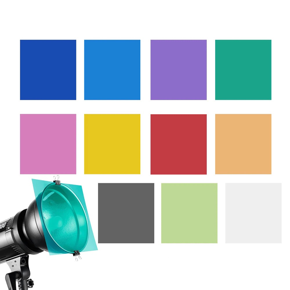 12inch 11in1 Transparent Correction Light Gel Filter Film Sheet