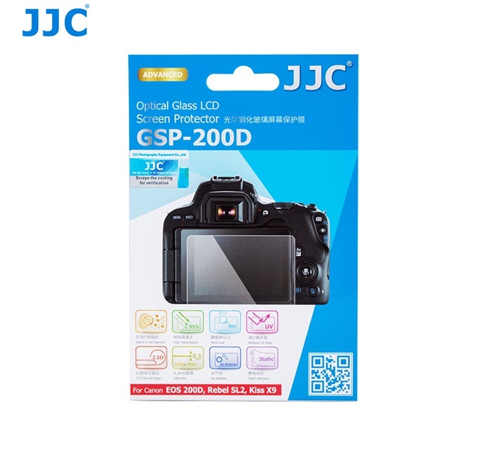 JJC For CANON EOS 200D Ultra-thin LCD Screen Protector Camera Display Cover