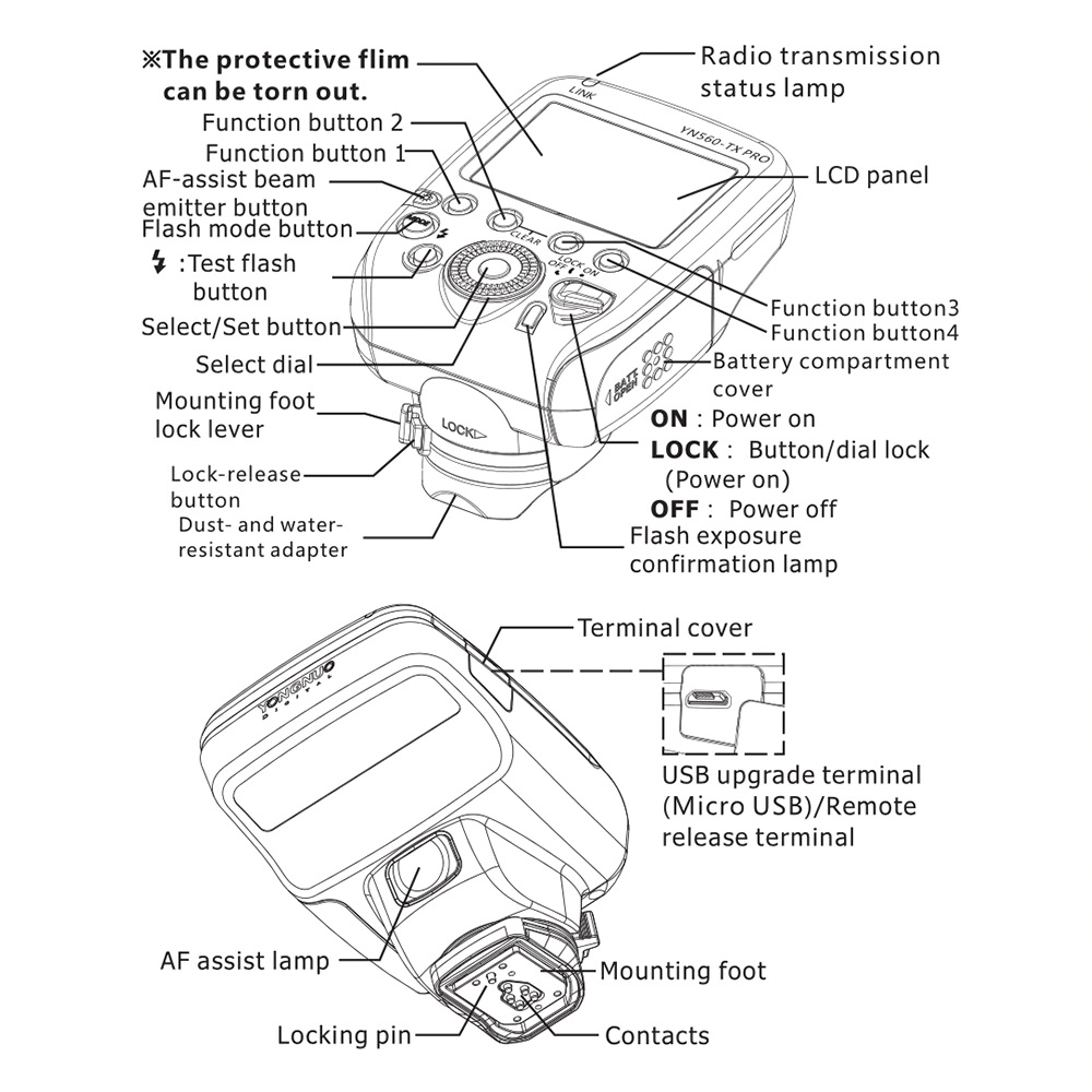 YONGNUO YN560-TX PRO 2.4G On-camera Flash Trigger