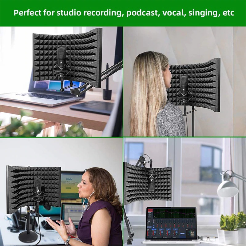 MAONO Studio Microphone Isolation Shield Foldable High Density