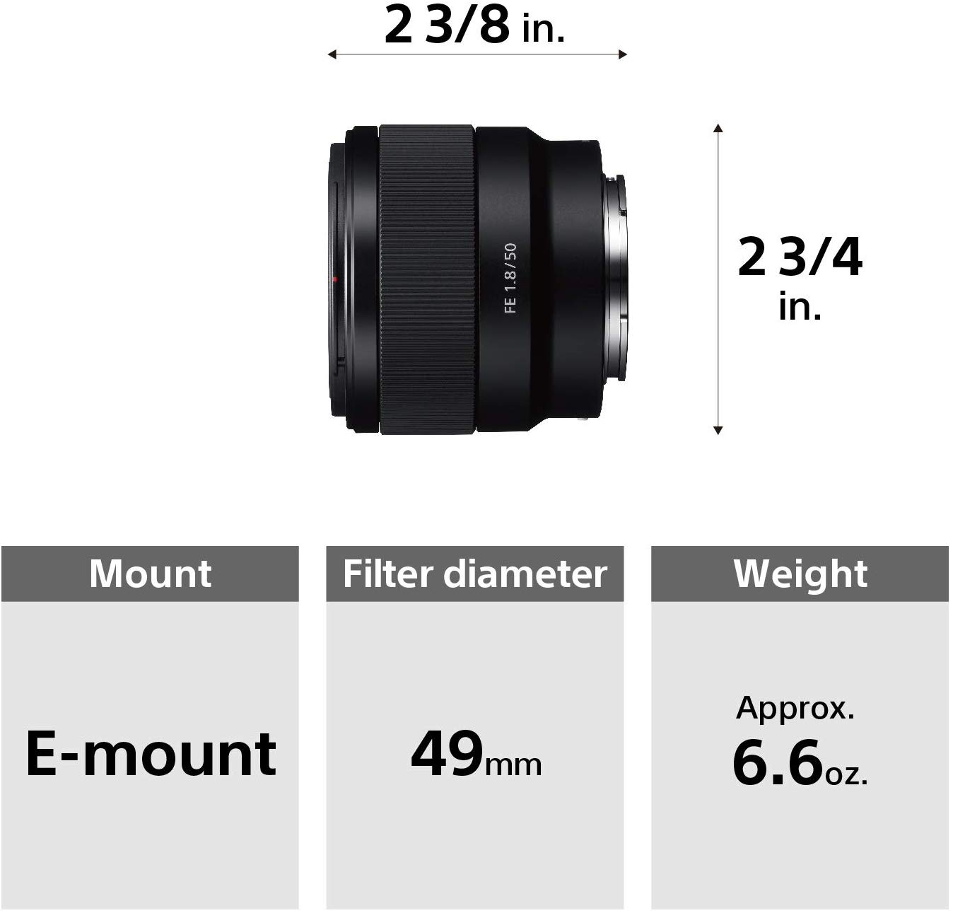 Sony FE 50mm f/1.8 Lens