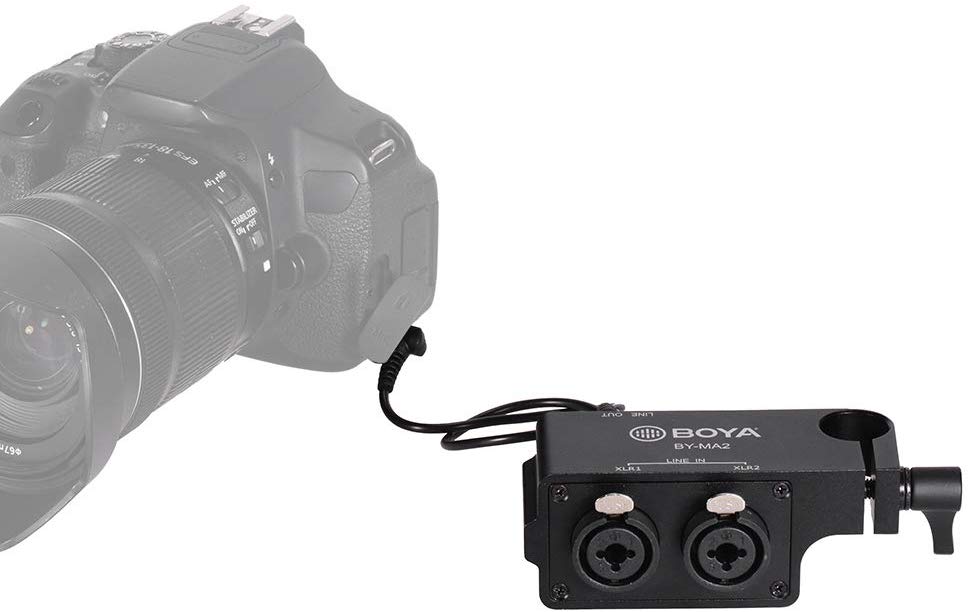 BOYA by-MA2 Dual-Channel XLR Audio Mixer with 6.35mm Input 3.5mm Jack