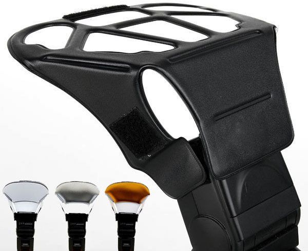 Universal Speedlight Flash Diffuser/Softbox Honeycomb Grid&Tri-Color Reflector