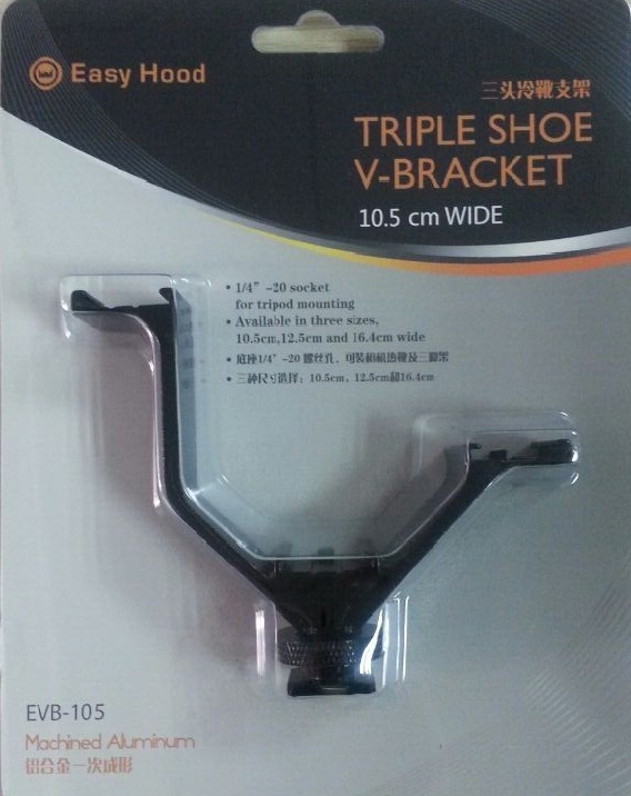 Camera Triple Mount Hot Shoe V Mount Bracket