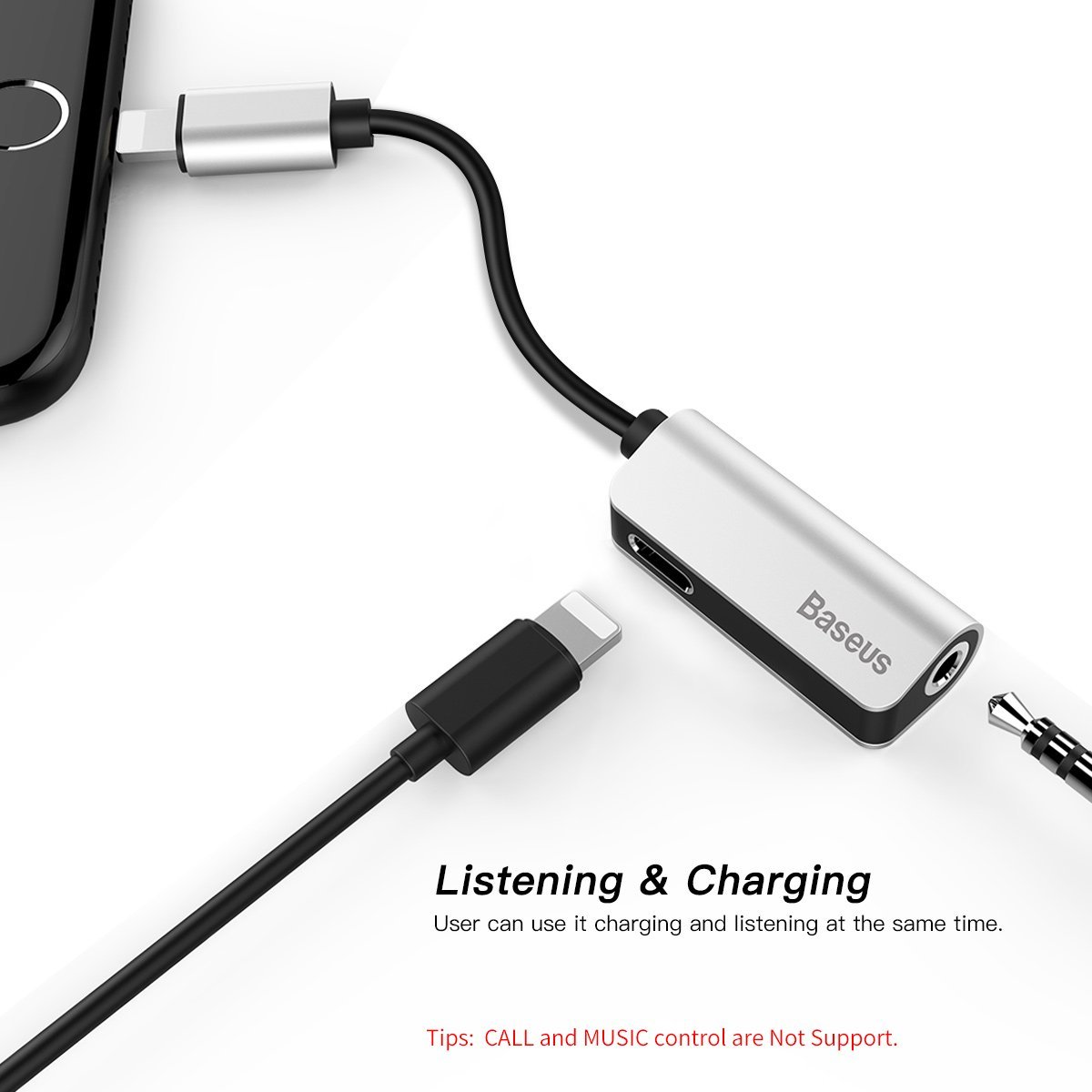 Baseus L32 8 Pin to 3.5mm Audio Adapter for iPhone