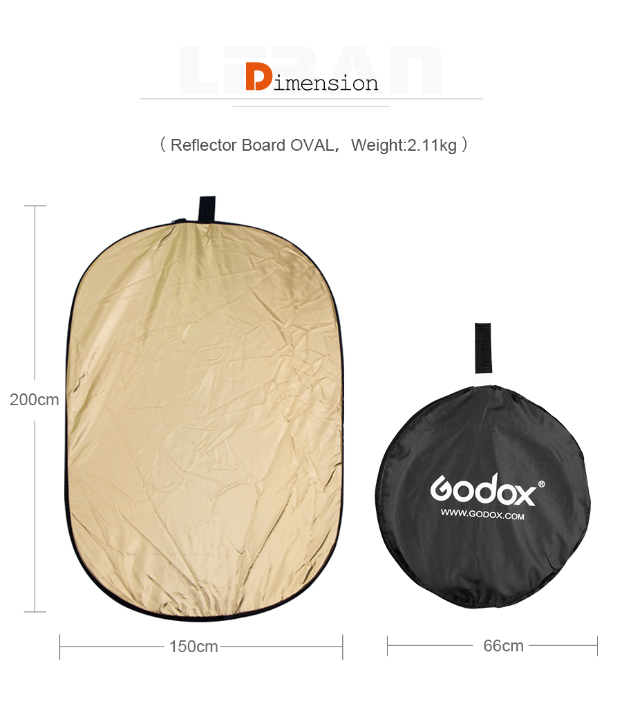 Godox 150*200cm 5 in 1 portable photography reflector