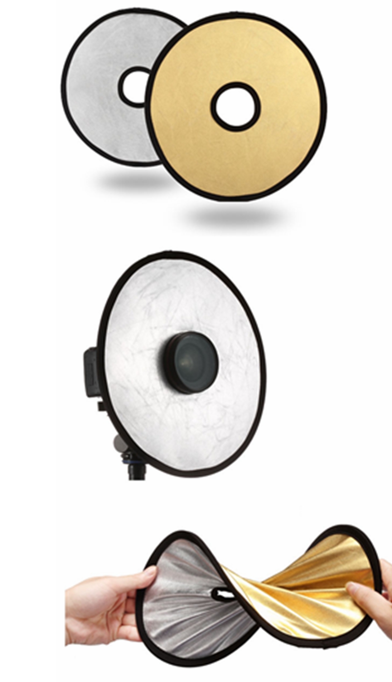 2in1 30cm Gold Silver Portable Folding Reflector