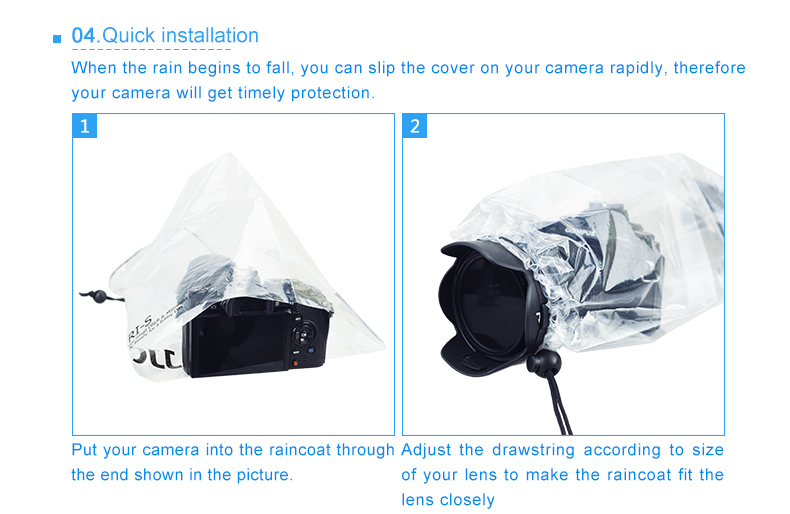JJC Camera Raincoat Small DSLR with Lens Rain Cover