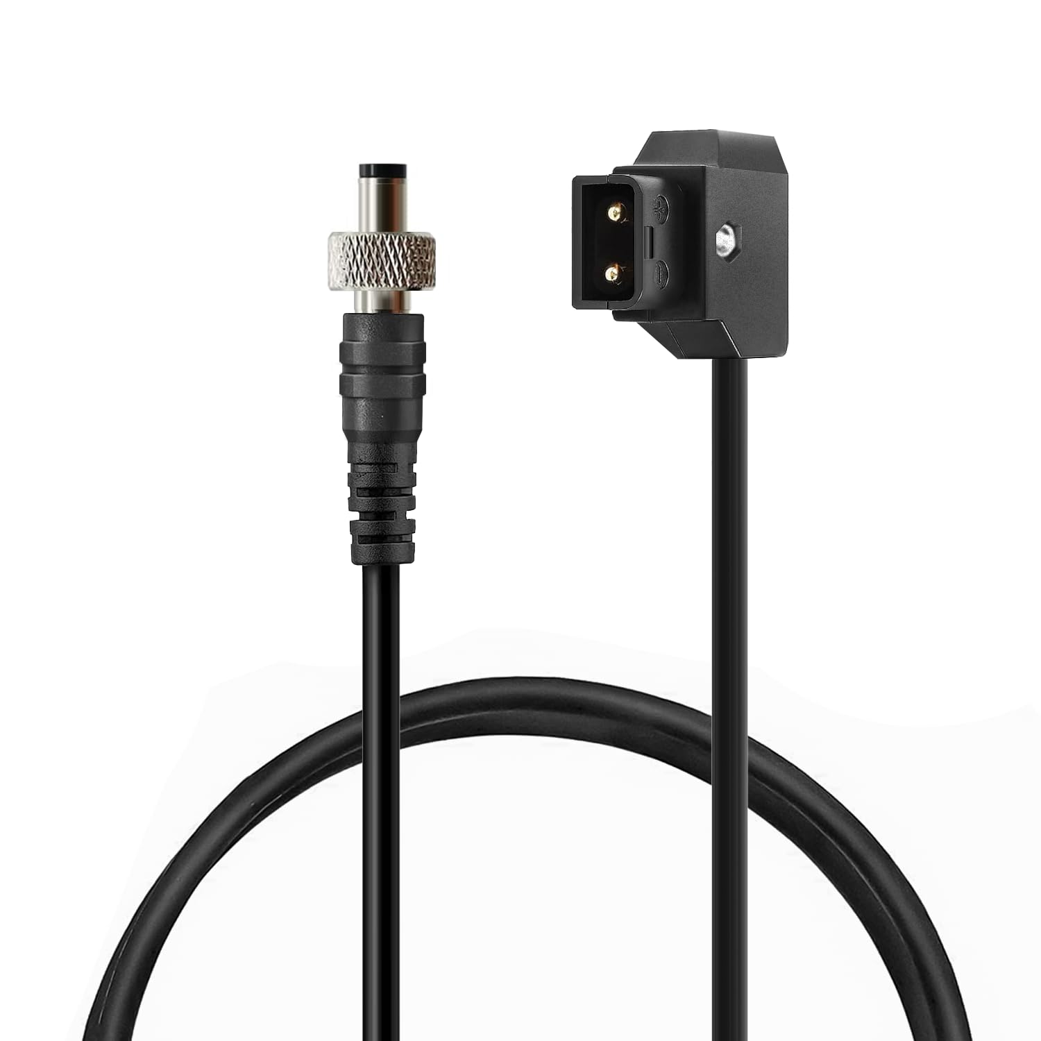 D-Tap to Locking DC 5.5 2.1mm Monitor Coiled Power Cable 30CM