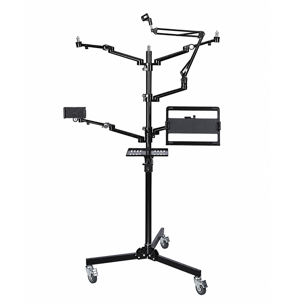 NiceFoto ZB-T01 155cm Live Tree Professional Heavy Duty Studio Camera Station Stand with Wheels