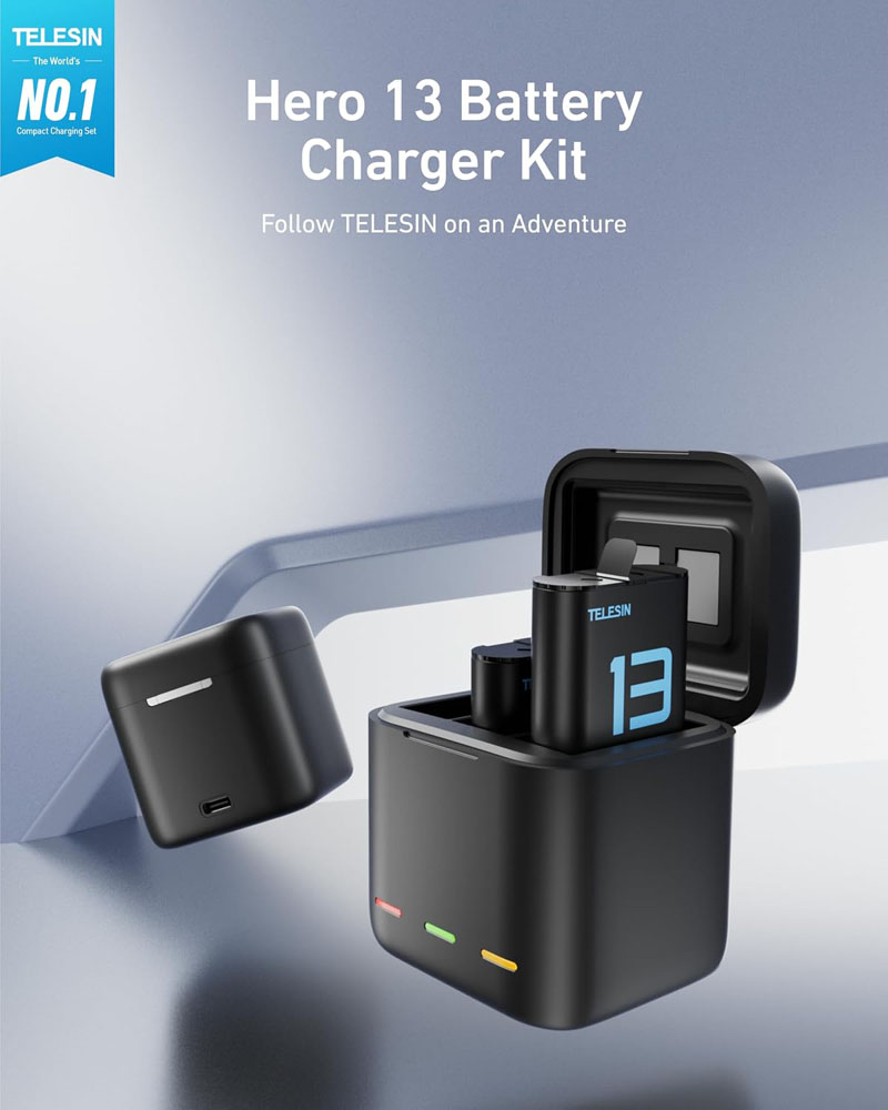 TELESIN Charger Box + 2 Batteries Set for GoPro HERO13 TELESIN Charger Box + 2 Batteries Set for GoPro HERO13