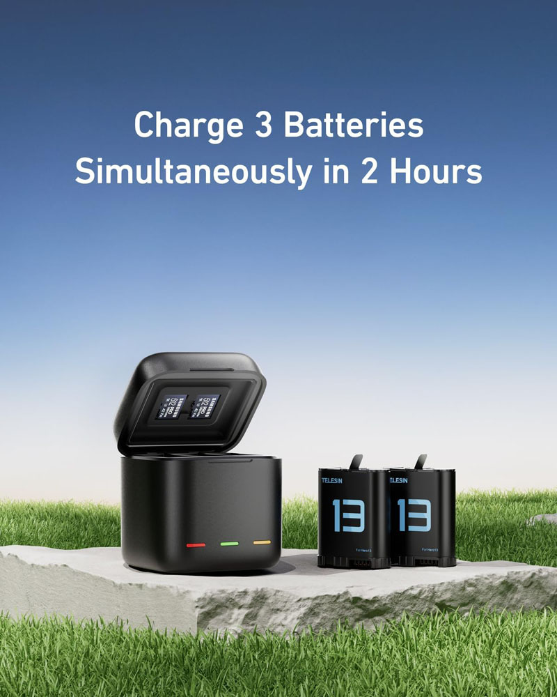 TELESIN Charger Box + 2 Batteries Set for GoPro HERO13 TELESIN Charger Box + 2 Batteries Set for GoPro HERO13